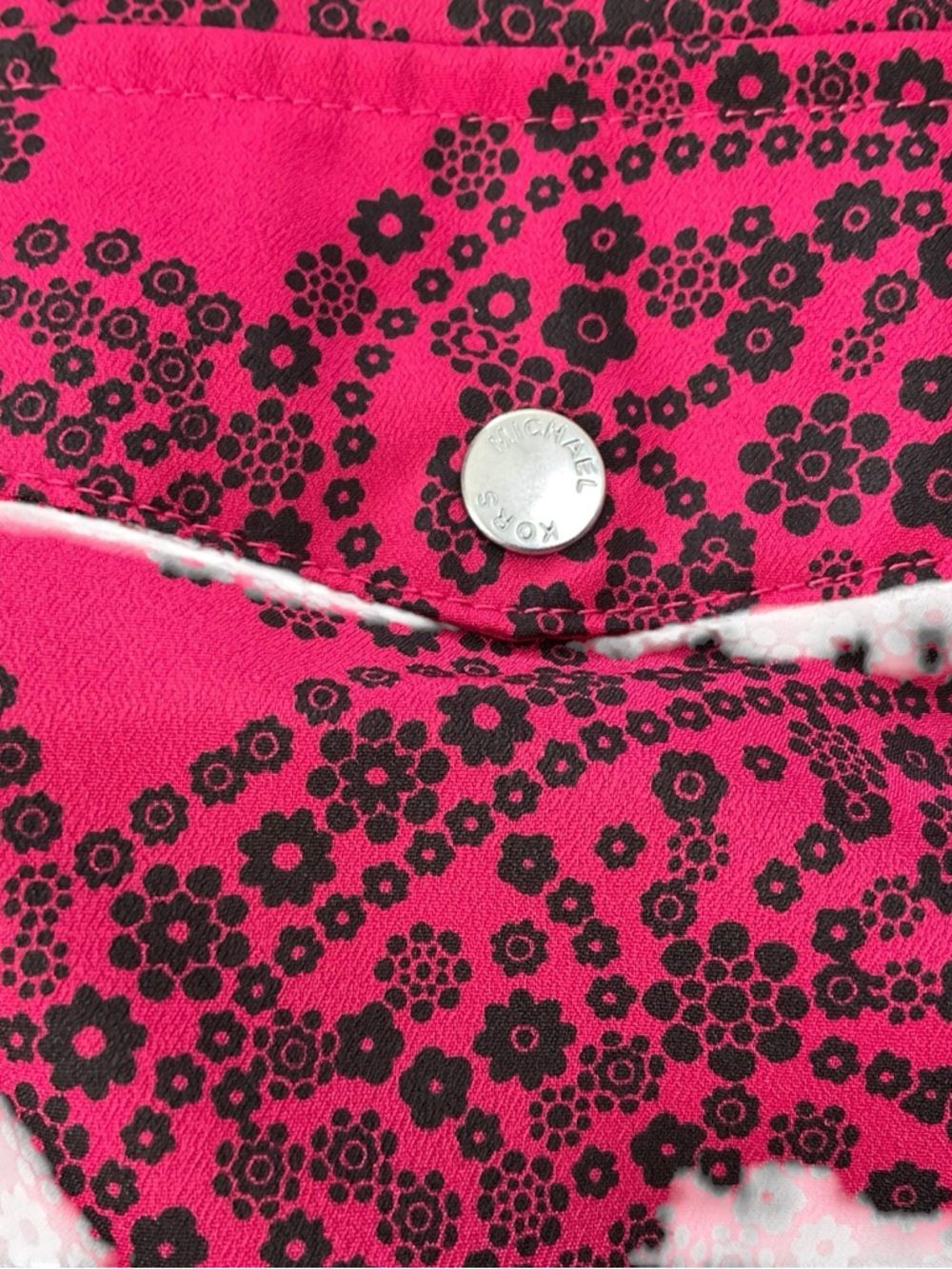 Michael Kors Pink Paisley Zip Front Blouse Top Button Pocket Lightweight S - Picture 6 of 9